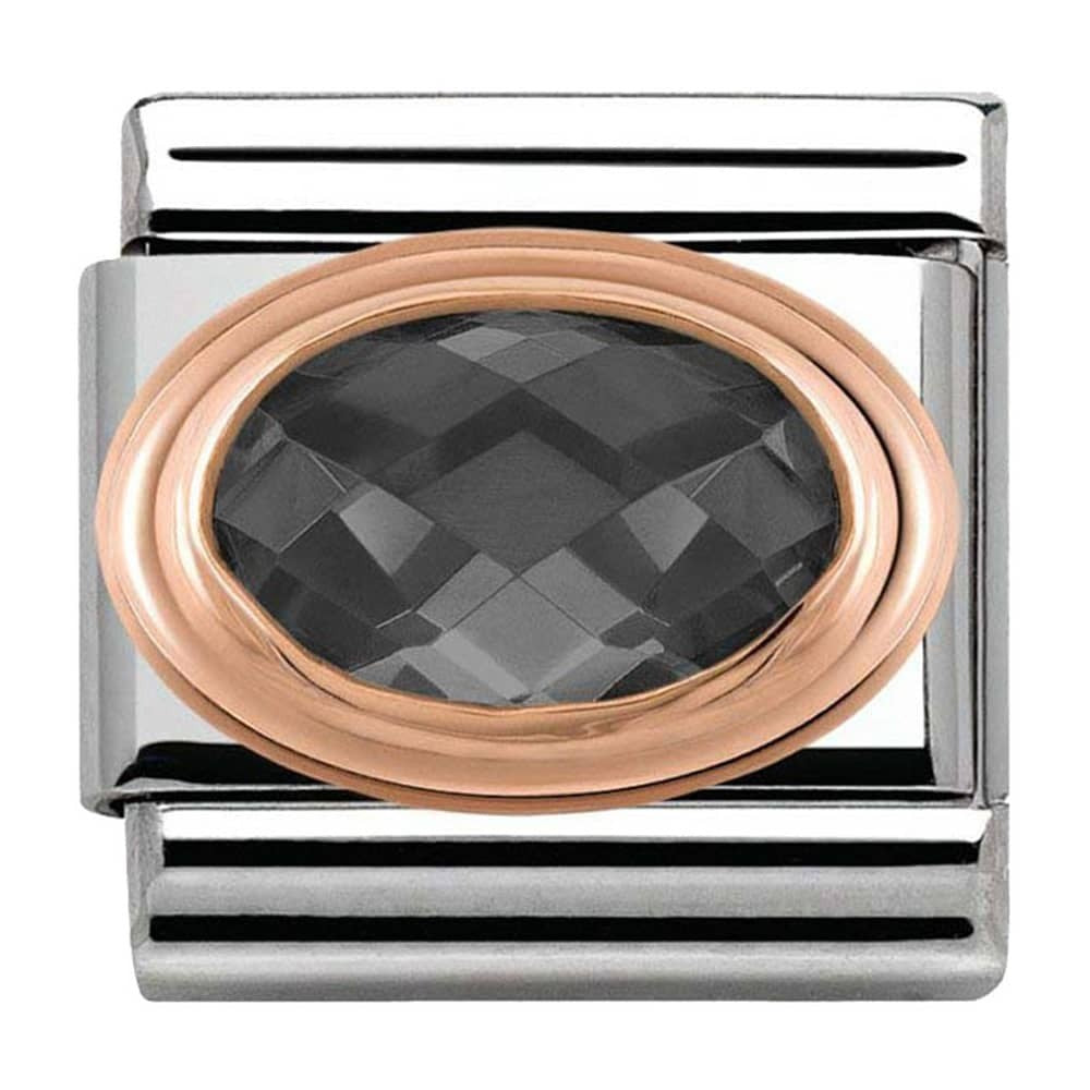 NOMINATION Rose Gold Faceted Black Charm 430601-011