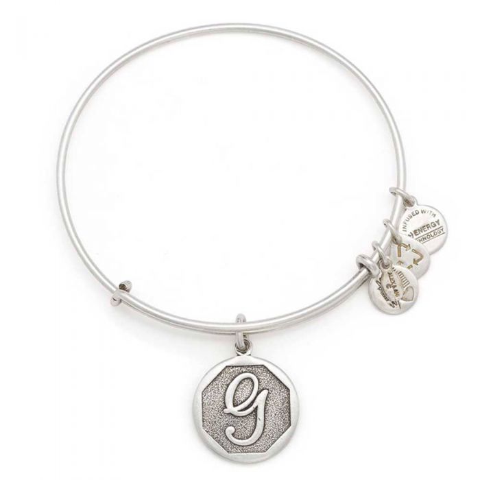 Alex and Ani Initial G Charm Bangle A13EB14GS
