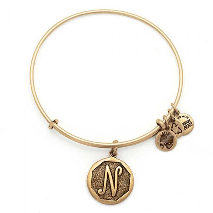 ALEX AND ANI Initial 'N' Charm Bangle A13EB14NG