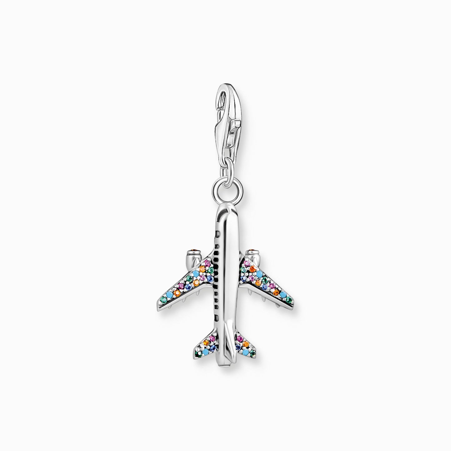 Thomas Sabo Charm Pendant with colourful aeroplane Silver 1914-342-7