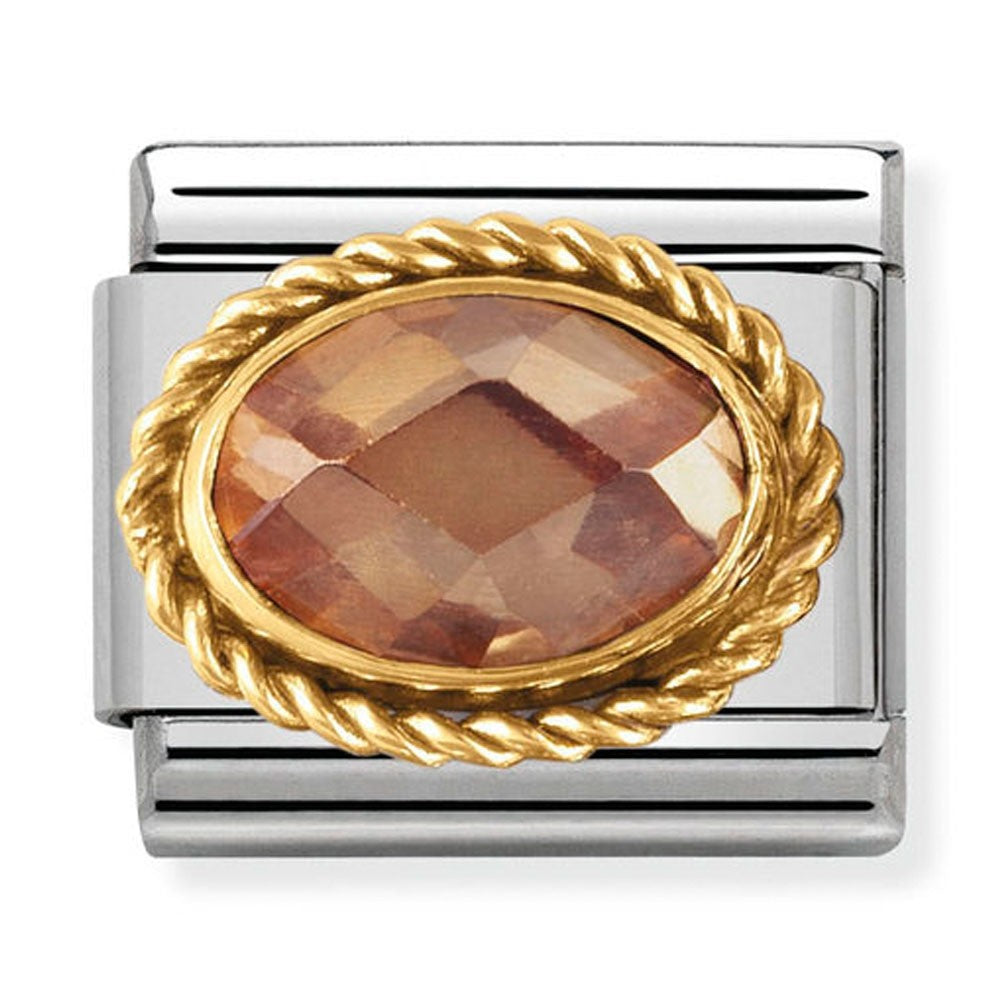 NOMINATION Champagne Faceted CZ Charm