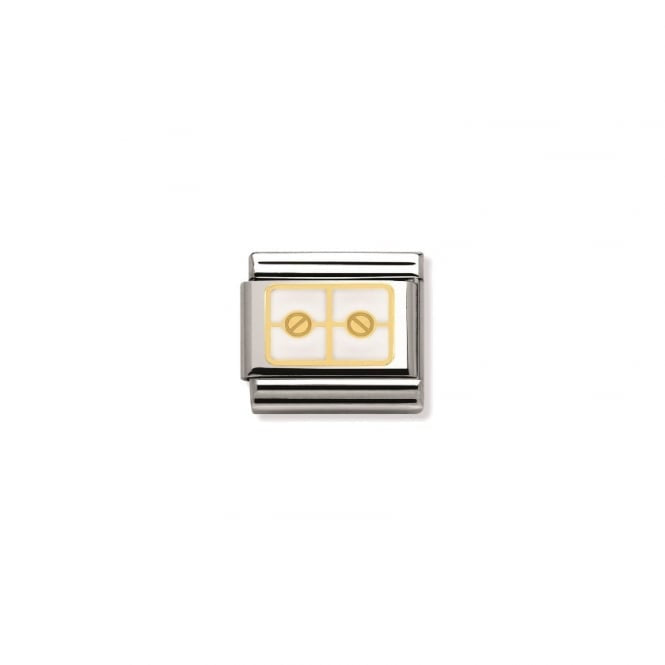 NOMINATION Composable Gold Screws White Plaque Link 030280/18