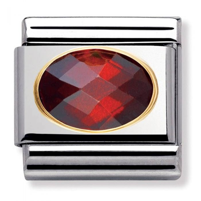NOMINATION Red Oval Cubic Zirconia Charm 030601-005