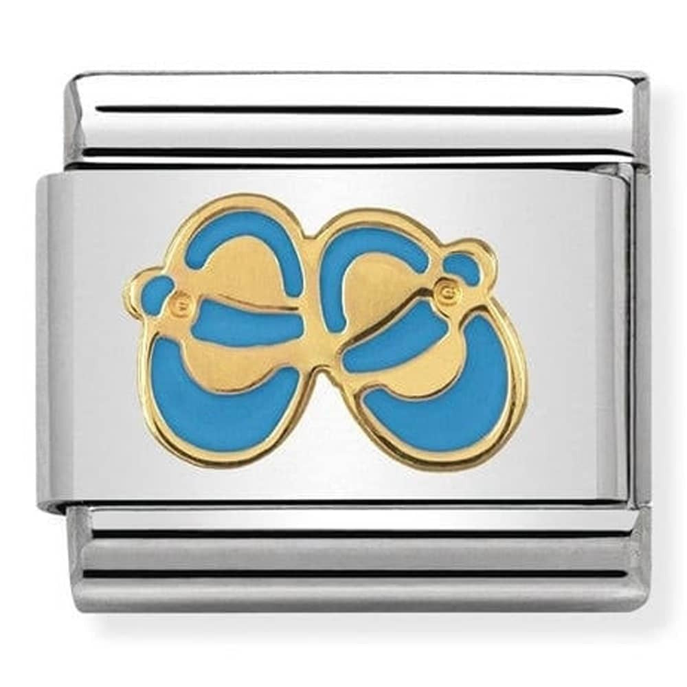 NOMINATION Gold Blue Baby Shoes Charm 030242-38