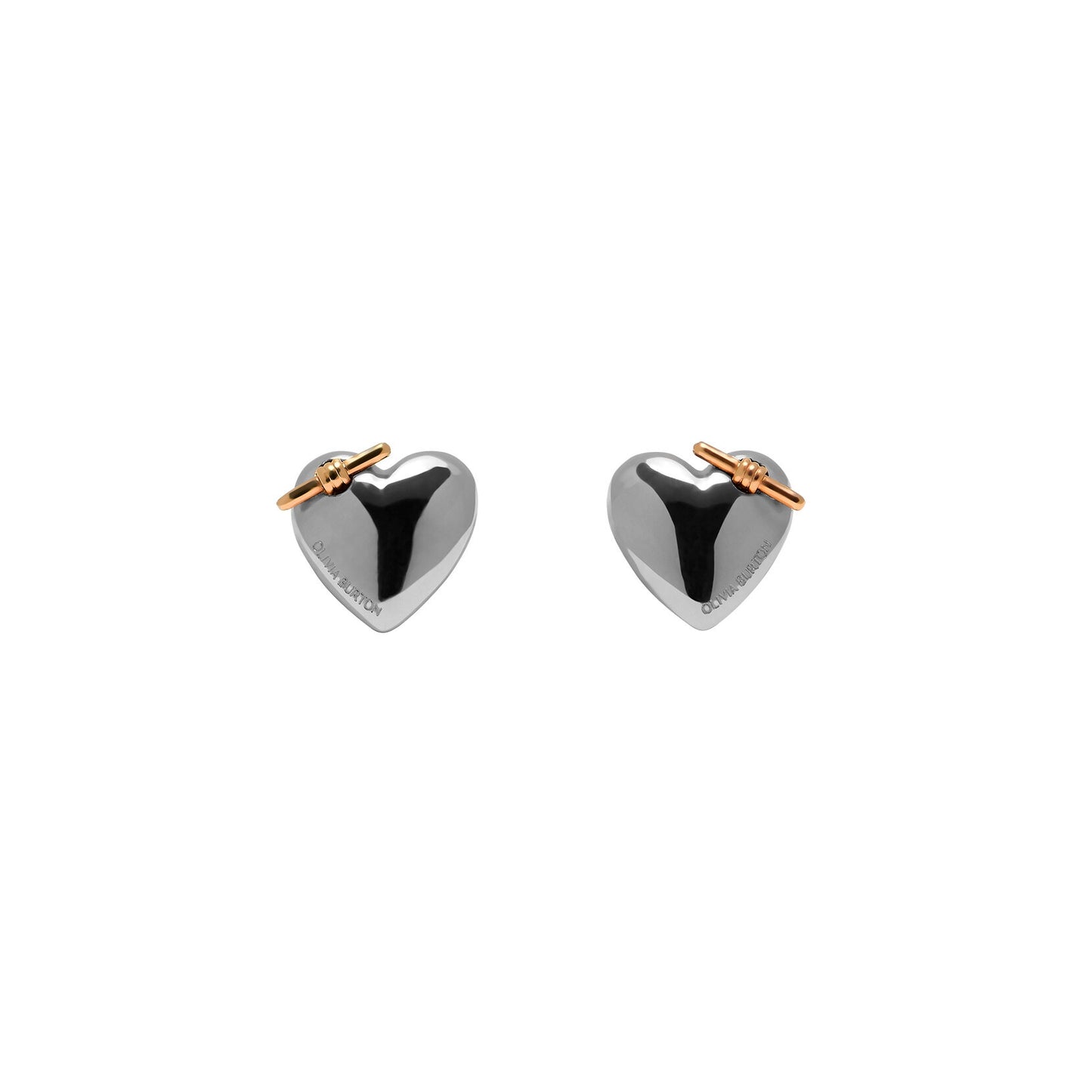 Olivia Burton Classic Knot Heart Silver Stud Earrings 24100038
