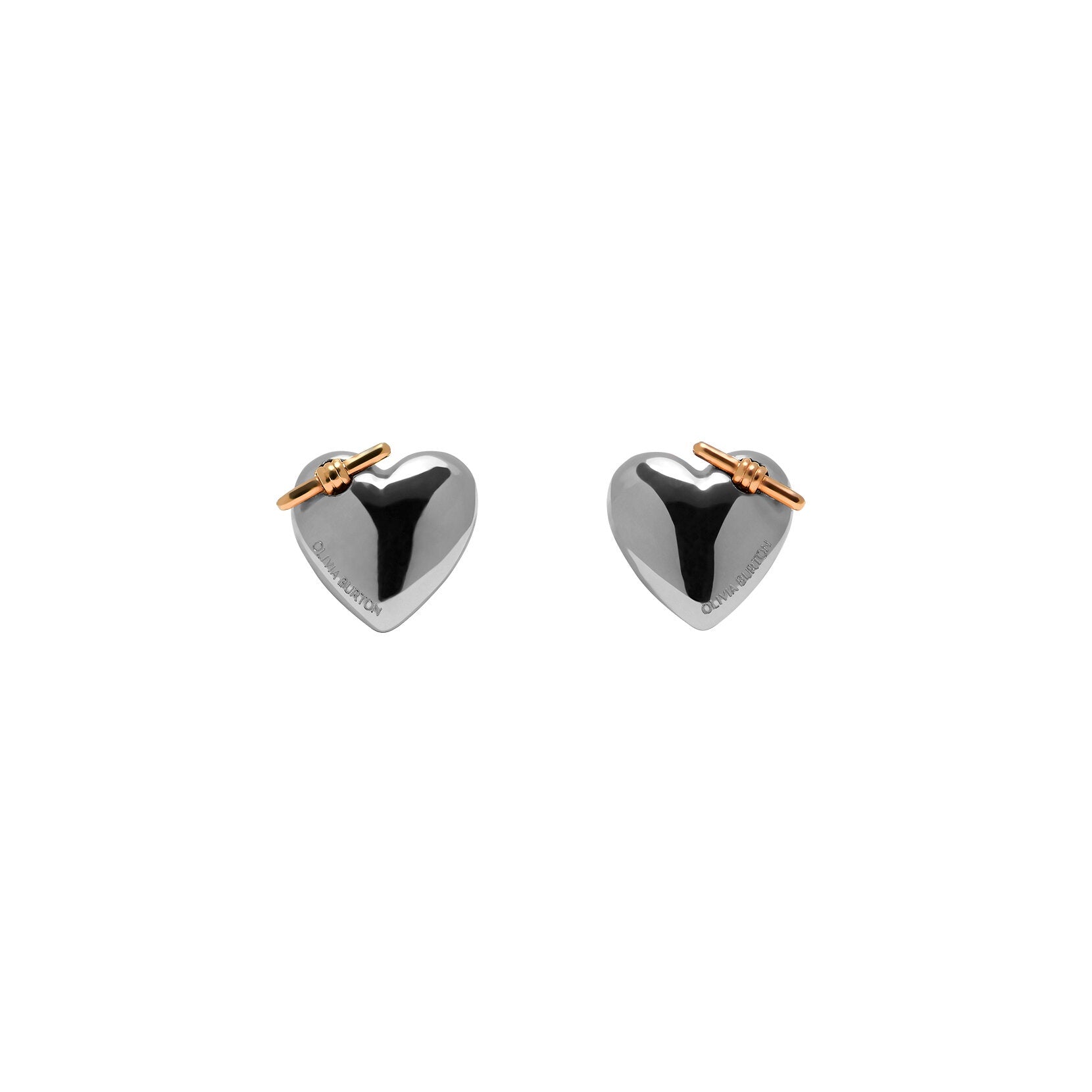Olivia Burton Classic Knot Heart Silver Stud Earrings 24100038