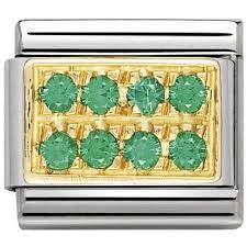 NOMINATION Green Pave CZ Charm 030314-03