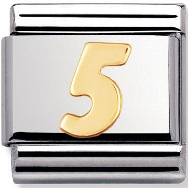NOMINATION Gold Number 5 Charm 030102-05