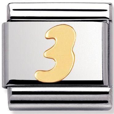 NOMINATION Gold Number 3 Charm 030102-03