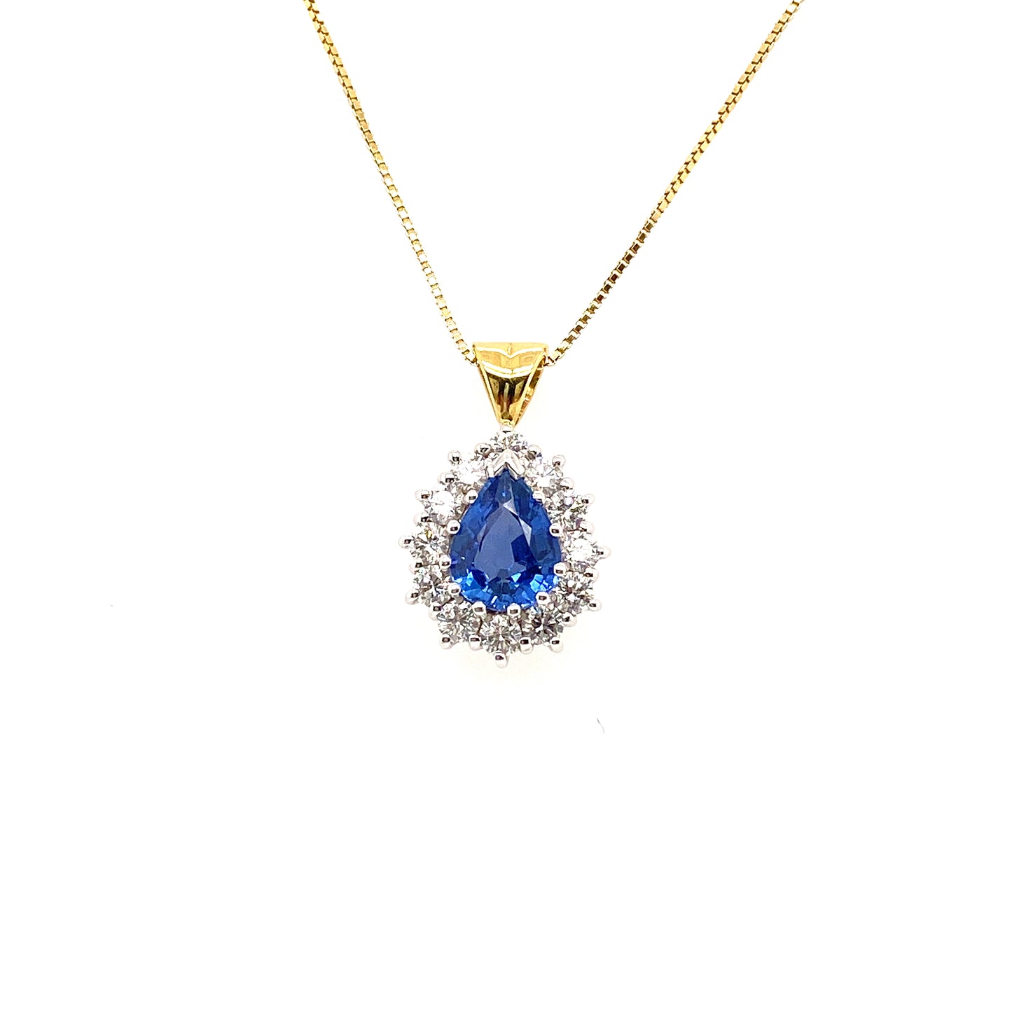 18ct Gold Sapphire & Diamond Pendant
