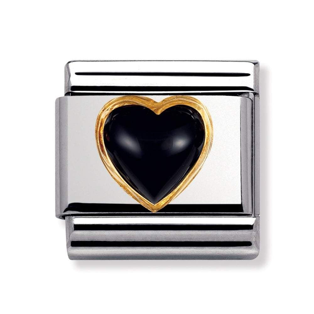NOMINATION Gold Black Agate Charm 030501-02