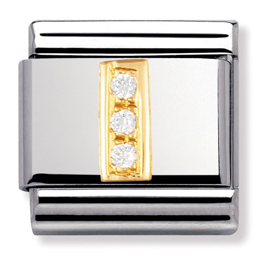 NOMINATION Gold CZ Letter I Charm 030301-09