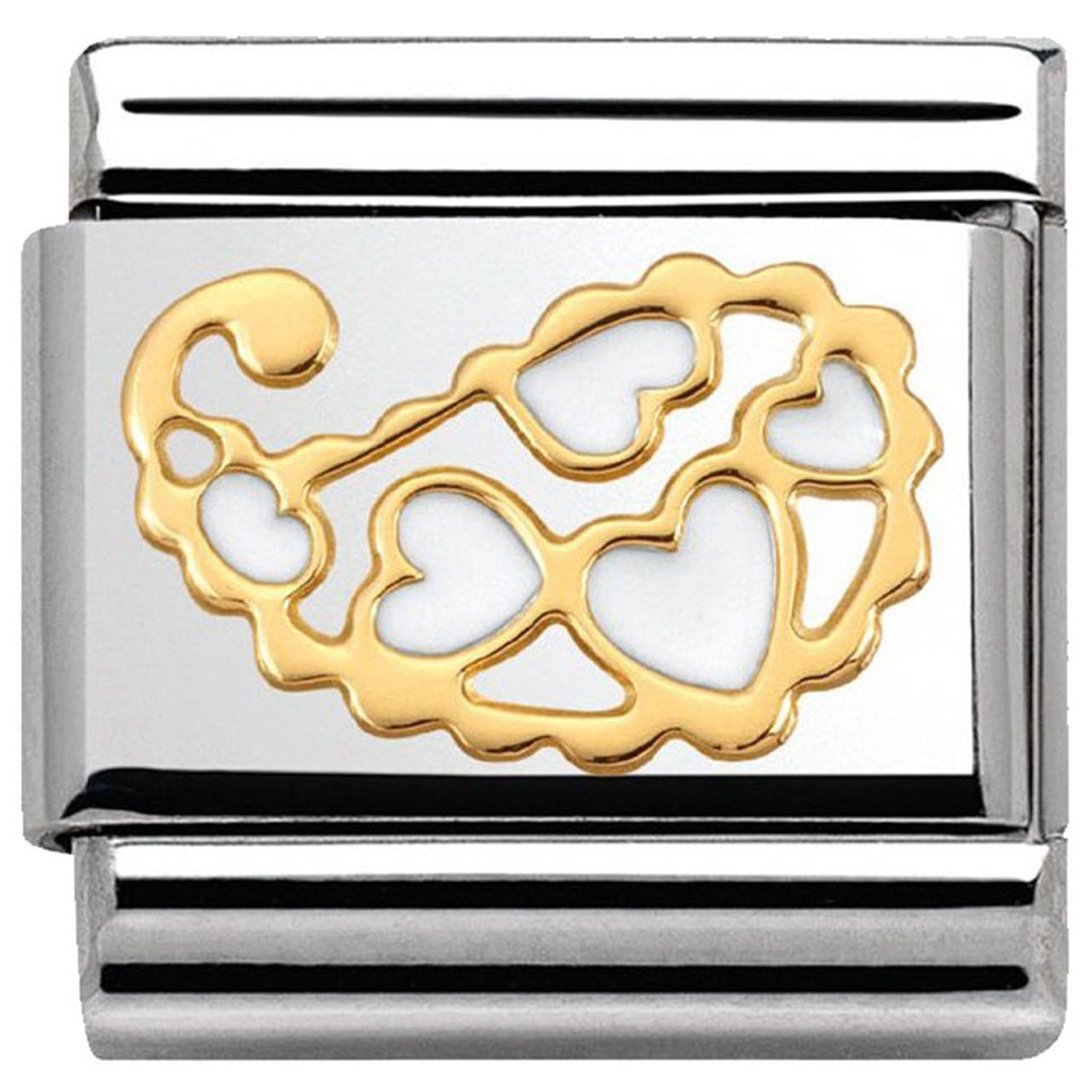 NOMINATION Classic Cashmere Hearts Link - Gold/White ~ 030281/36