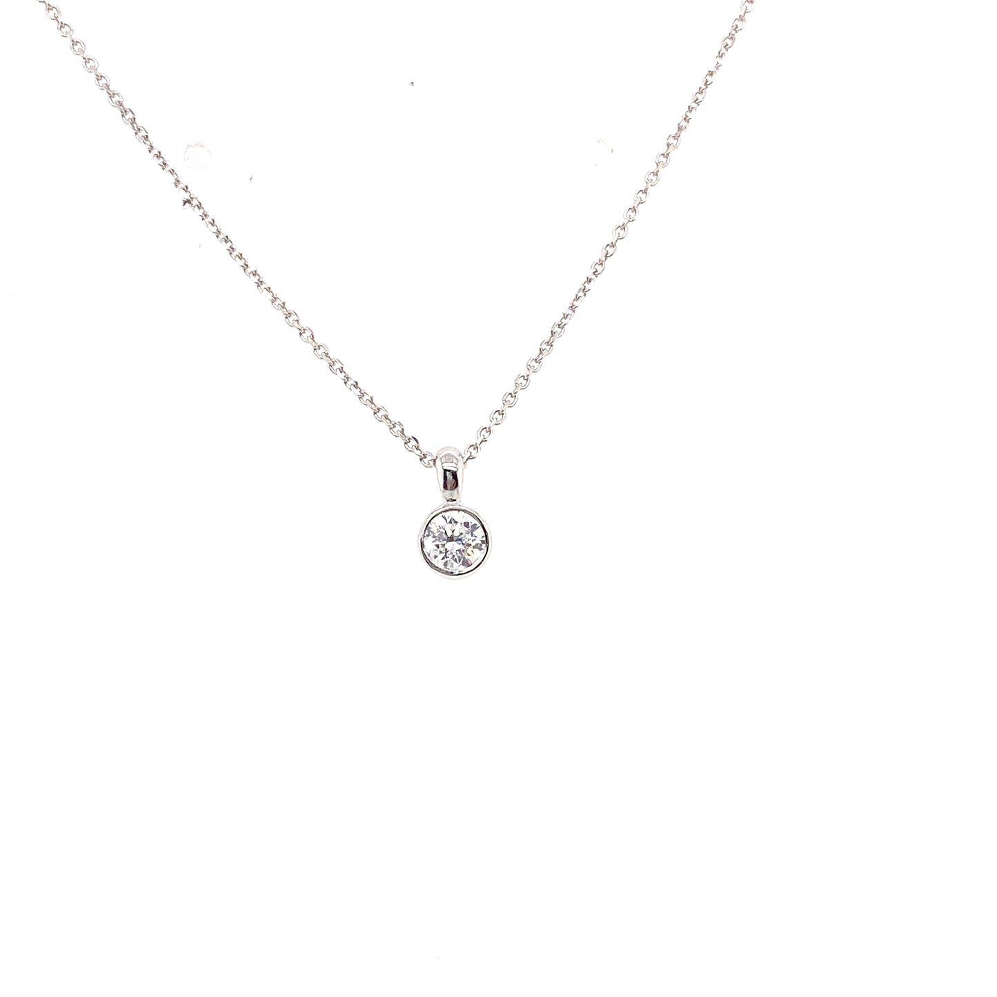9ct White Gold Solitaire Diamond Pendant 0.20ct
