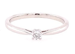 9ct White Gold Solitaire Diamond Ring 0.10ct - WG
