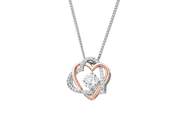 CLOGAU Always in my Heart White Topaz Pendant 3SAMH0091