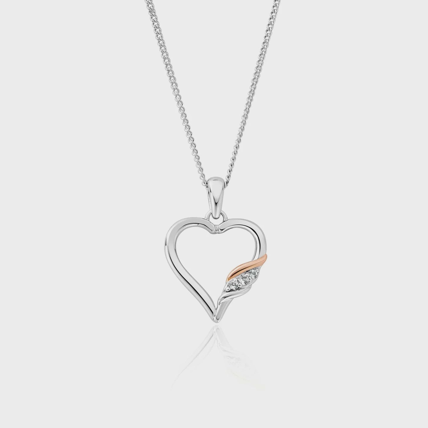 Clogau past present future Silver Heard Pendant 3SPPF0647