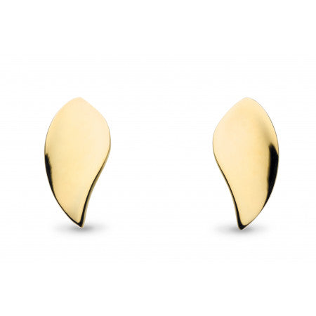 Kit Heath Enchanted Leaf Gold Plate Stud Earrings 40037GD021
