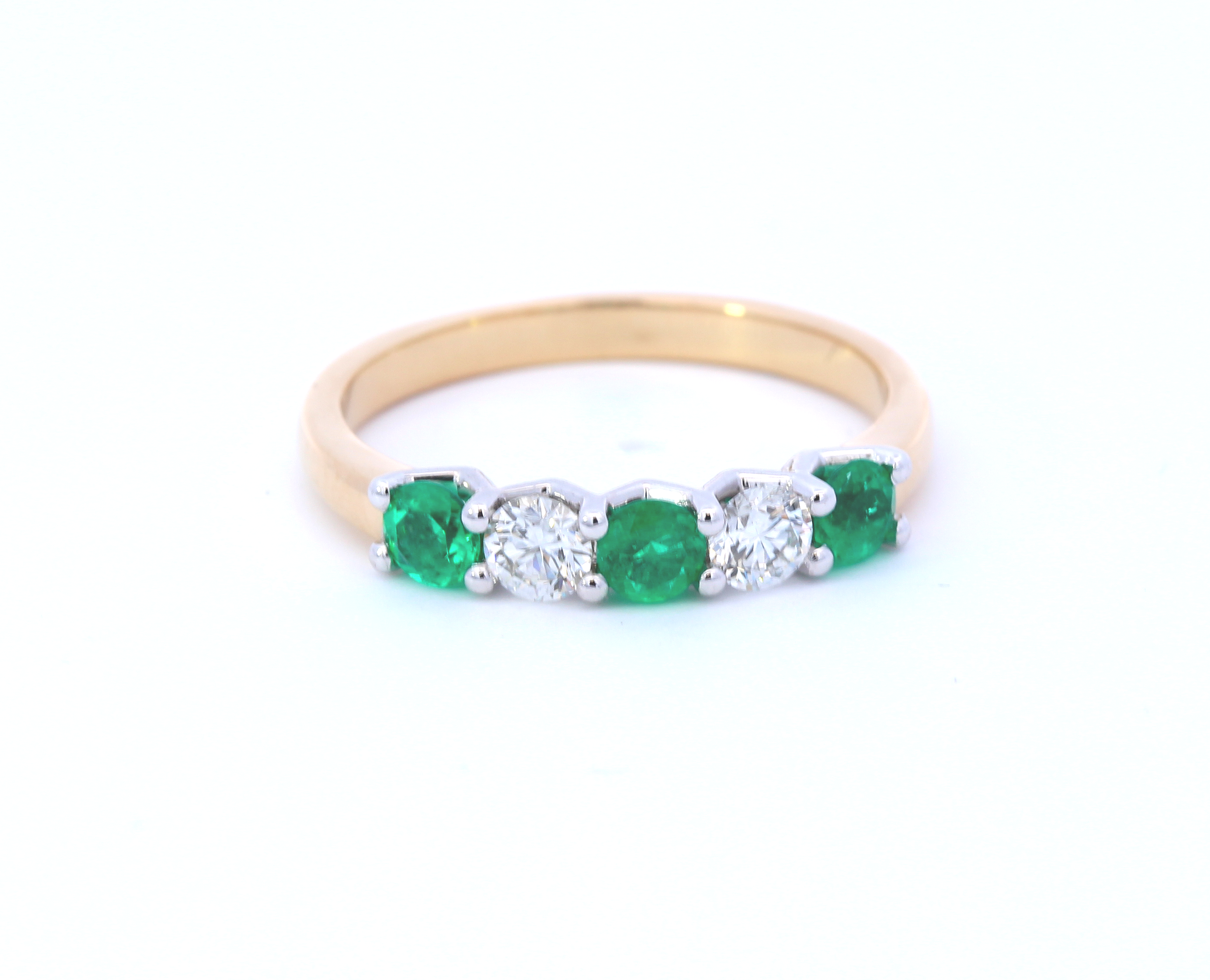 18ct Gold Emerald & Diamond Claw Set Eternity Ring