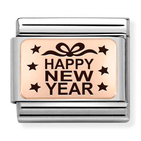 NOMINATION Rose Gold Happy New Year 430111-15