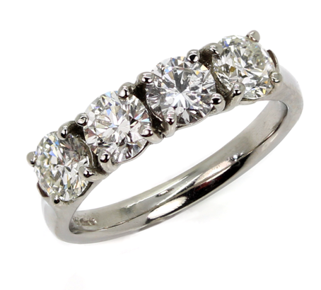 Platinum Four Stone Diamond Ring RN840