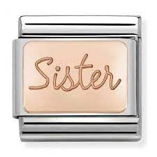 NOMINATION rose Gold Sister plate charm 430101-38