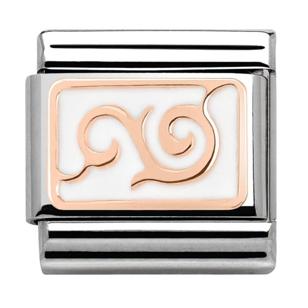 NOMINATION Rose Gold White Enamel Swirl Charm 430201-15