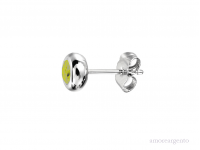 Silver 4mm Round Peridot Earrings