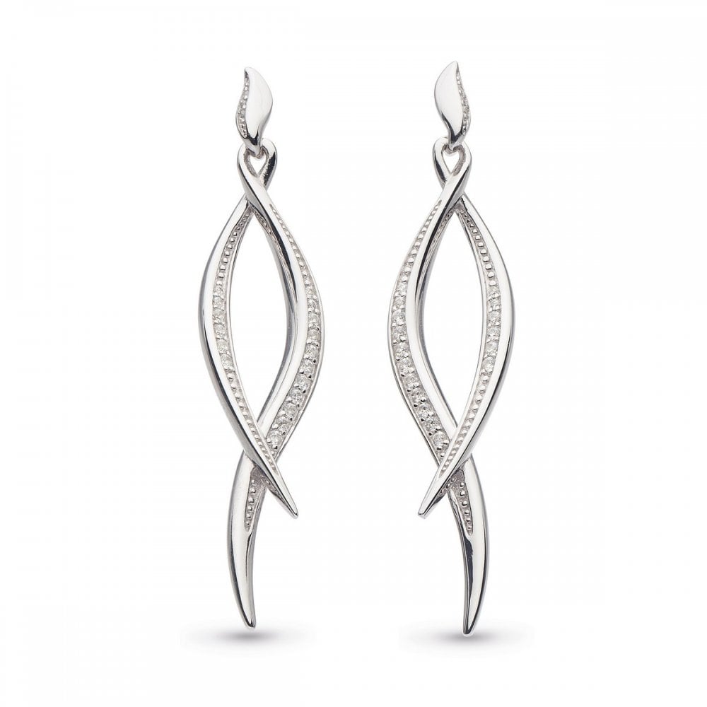Kit Heath Entwine Twist with Zirconia Drop Earrings 50225CZ028