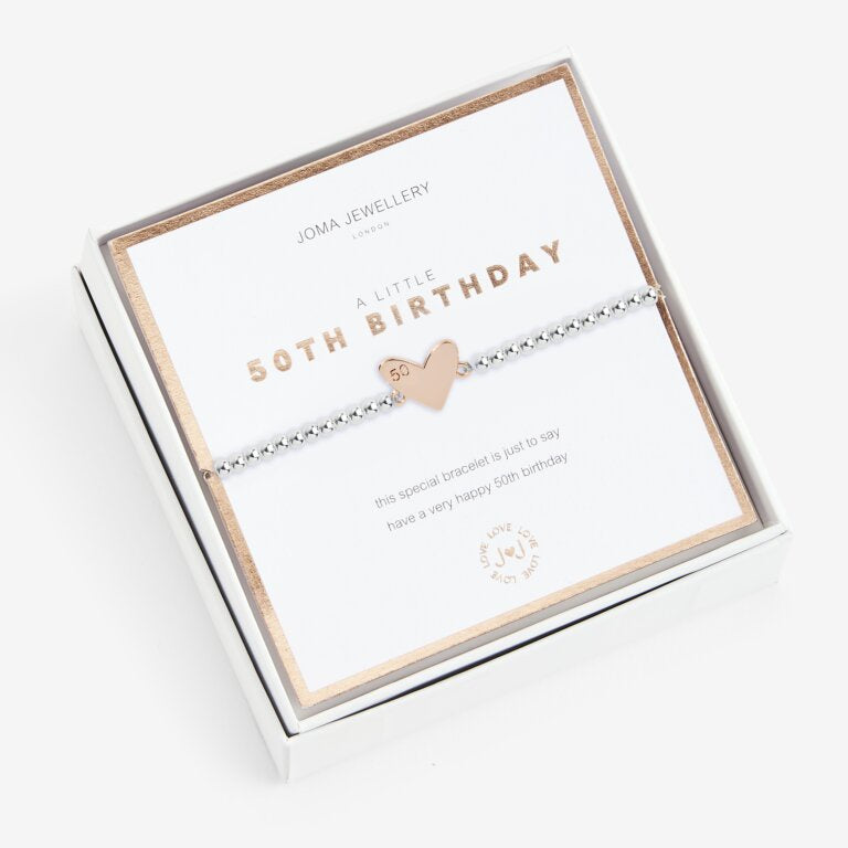 Joma Beautifully Boxed a Little Happy 50th Birthday Bracelet 5080
