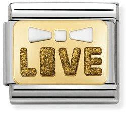 NOMINATION Gold Enamel Bow Black Gold Love Charm 030280-47