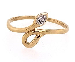 9ct Gold Diamond Snake Ring 54318
