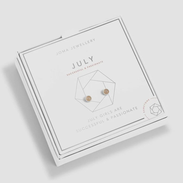 Joma Jewellery July Sunstone Boxed Birthstone Earrings 5534