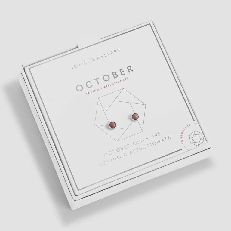 Joma Jewellery October Tourmaline Boxed Birthstone Earrings 5537