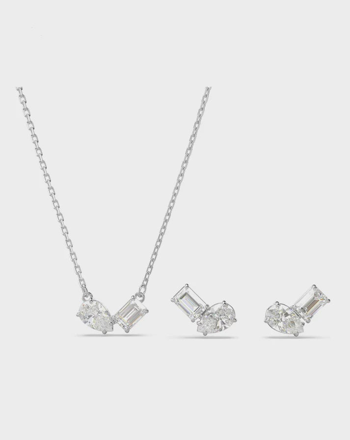 Swarovski Mesmera Earring & Necklace set Rhodium Plated 5665829