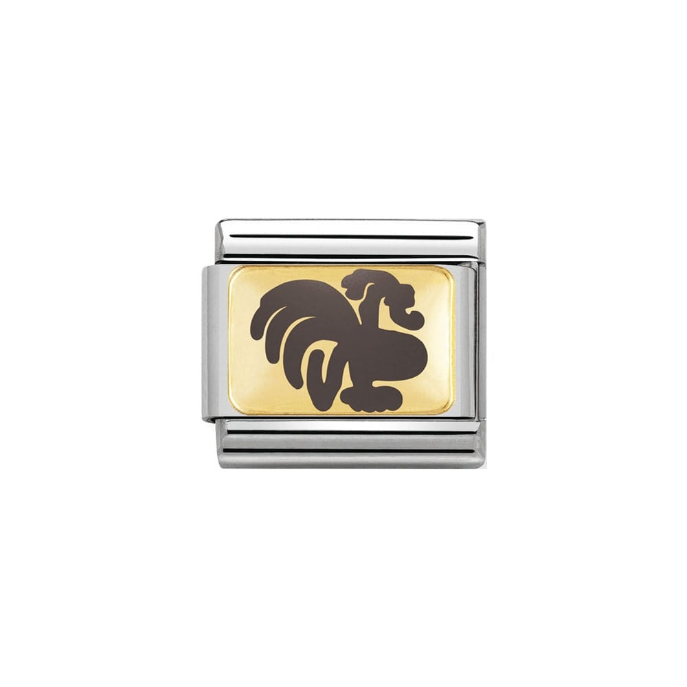 NOMINATION Classic Chinese Zodiac Gold Rooster Grey Link 030275/30
