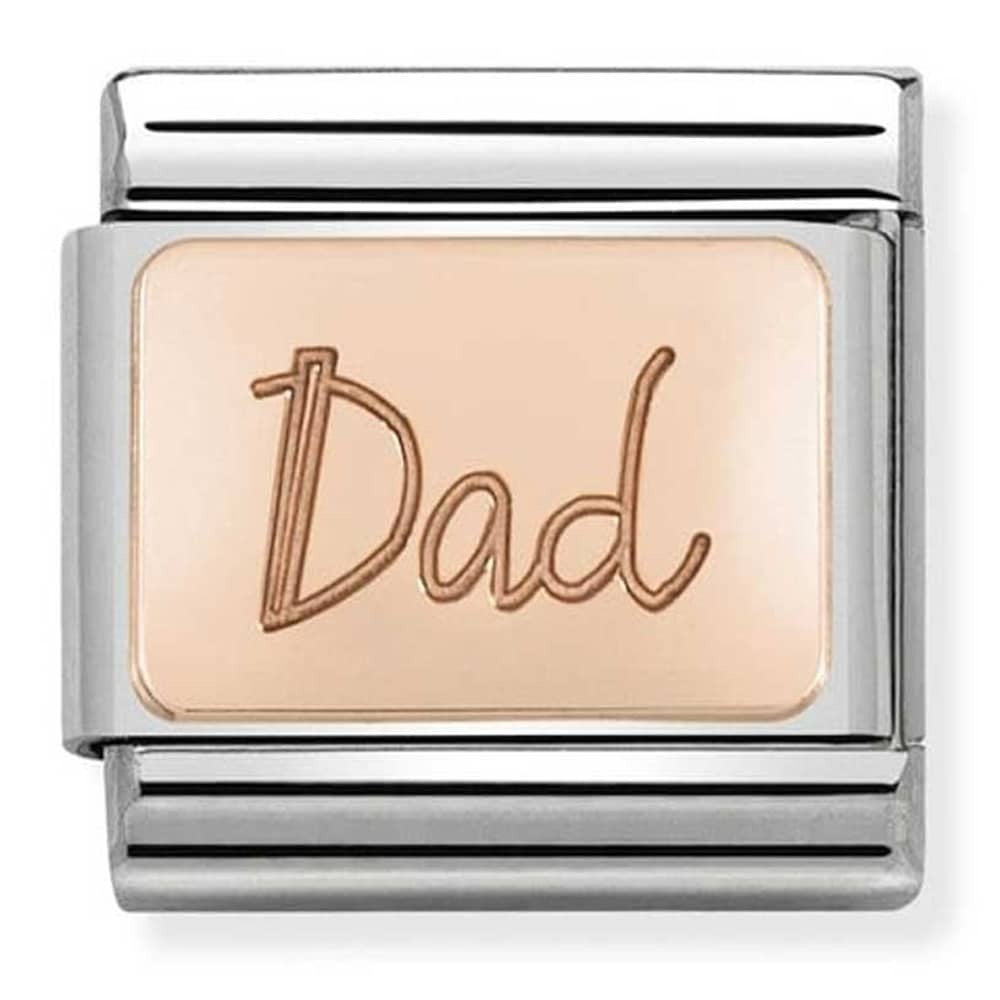NOMINATION Rose Gold Dad Plate Charm 430101-32