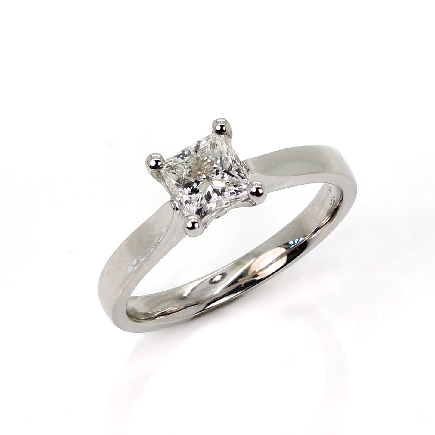 Platinum Diamond Princess Cut Solitaire Ring RN2146A