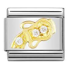 NOMINATION Gold CZ Aquarius Charm 030302-11