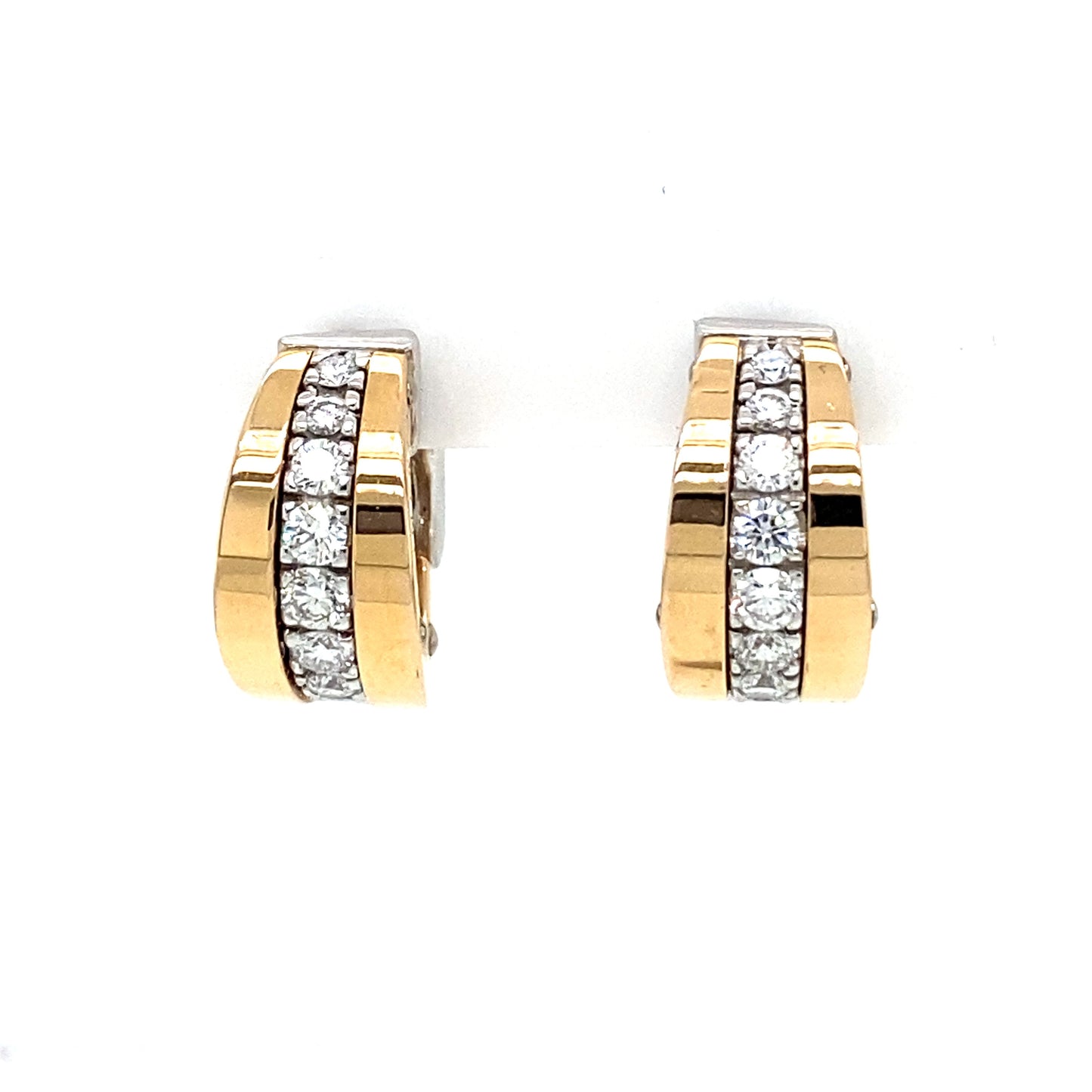 18ct Gold 0.80ct Diamond Hoop Earrings CH098