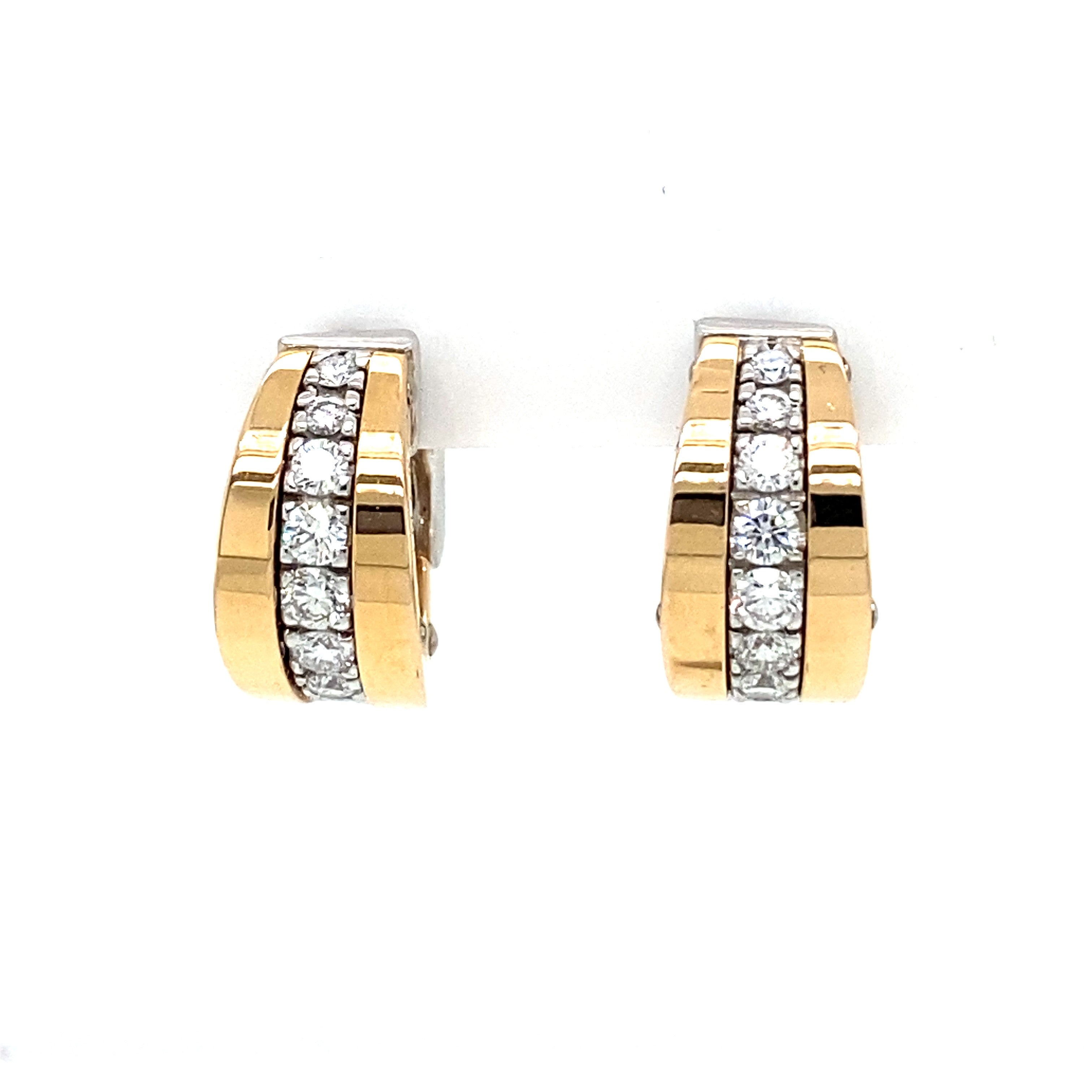 18ct Gold 0.80ct Diamond Hoop Earrings CH098