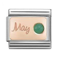 NOMINATION Gold Emerald May Charm 430508-05