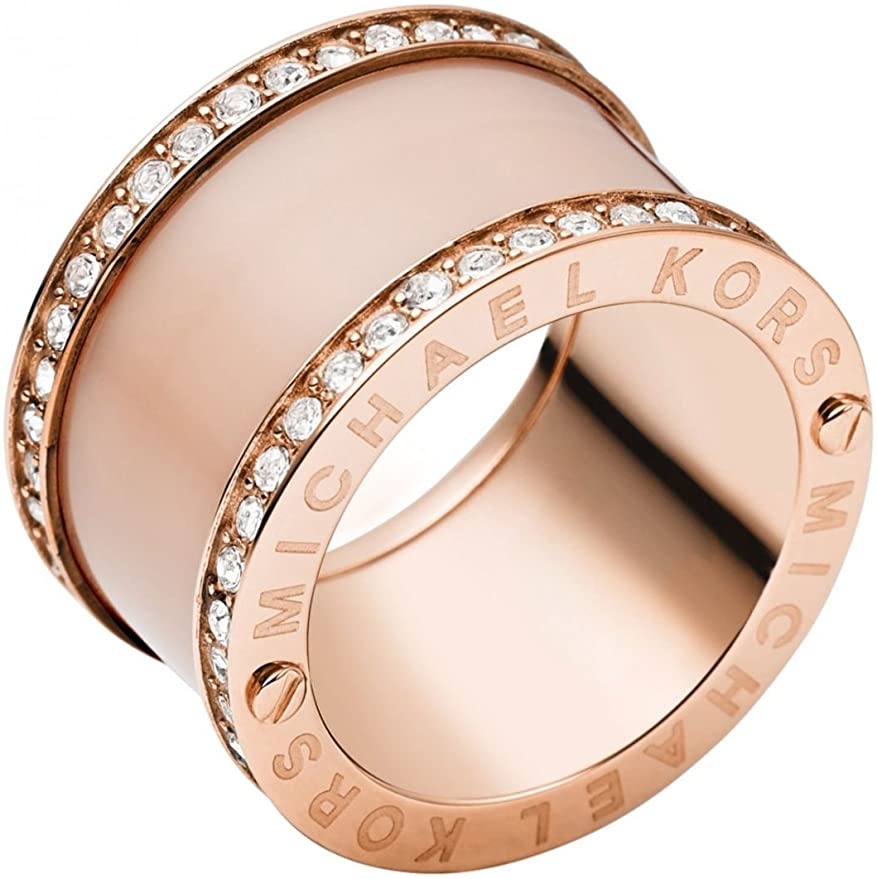Michael Kors Rose-Gold Plated Blush Ring Size 6 MKJ4332791504