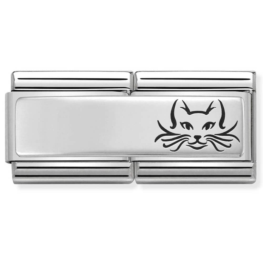 NOMINATION Double Cat Charm 330710-17 - Engravable
