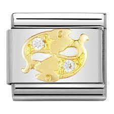 NOMINATION Gold CZ Pisces Charm 030302-12