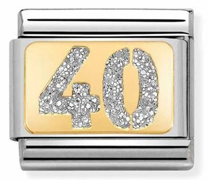 NOMINATION GLITTER Gold 40 SILVER charm 030224-04