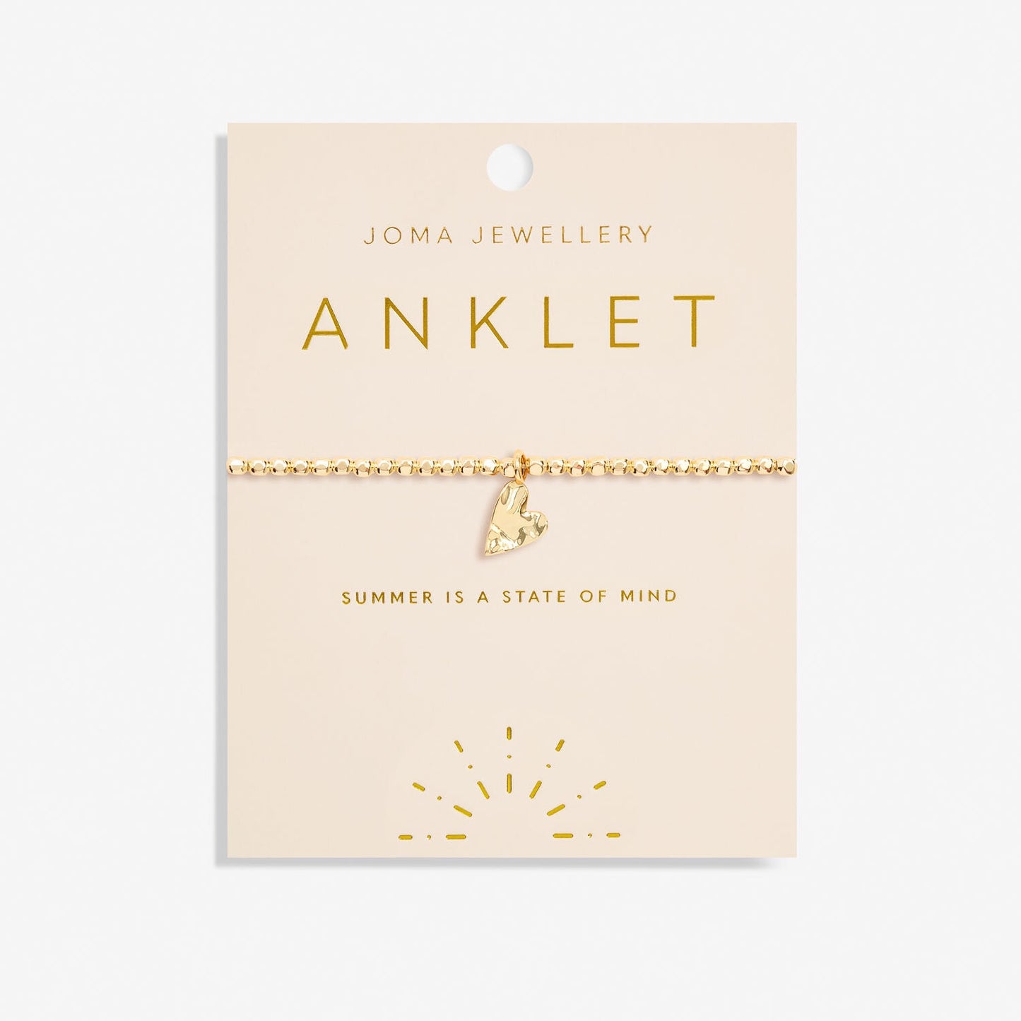 Joma Jewellery Hammered Heart Anklet 6950