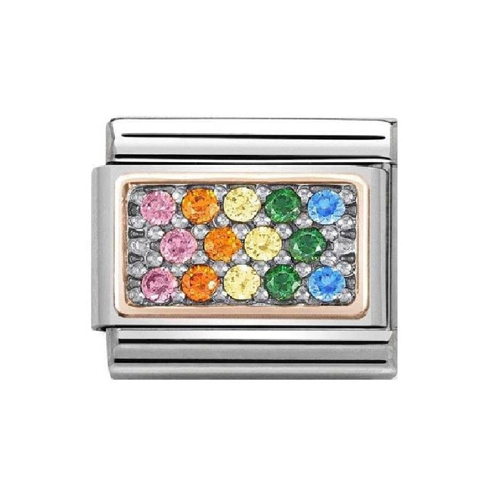NOMINATION Gold Rainbow Rectangle Charm 430313-09
