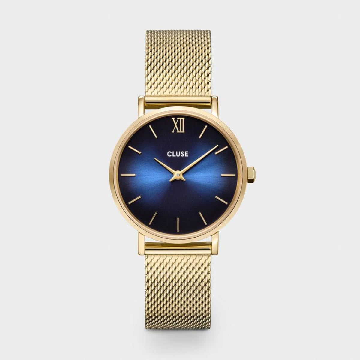 Cluse Minuit Gold Mesh Deep Blue Dial Watch Colour CW10202