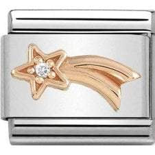 NOMINATION Rose Gold CZ Shooting Star White CZ Charm 430305-21